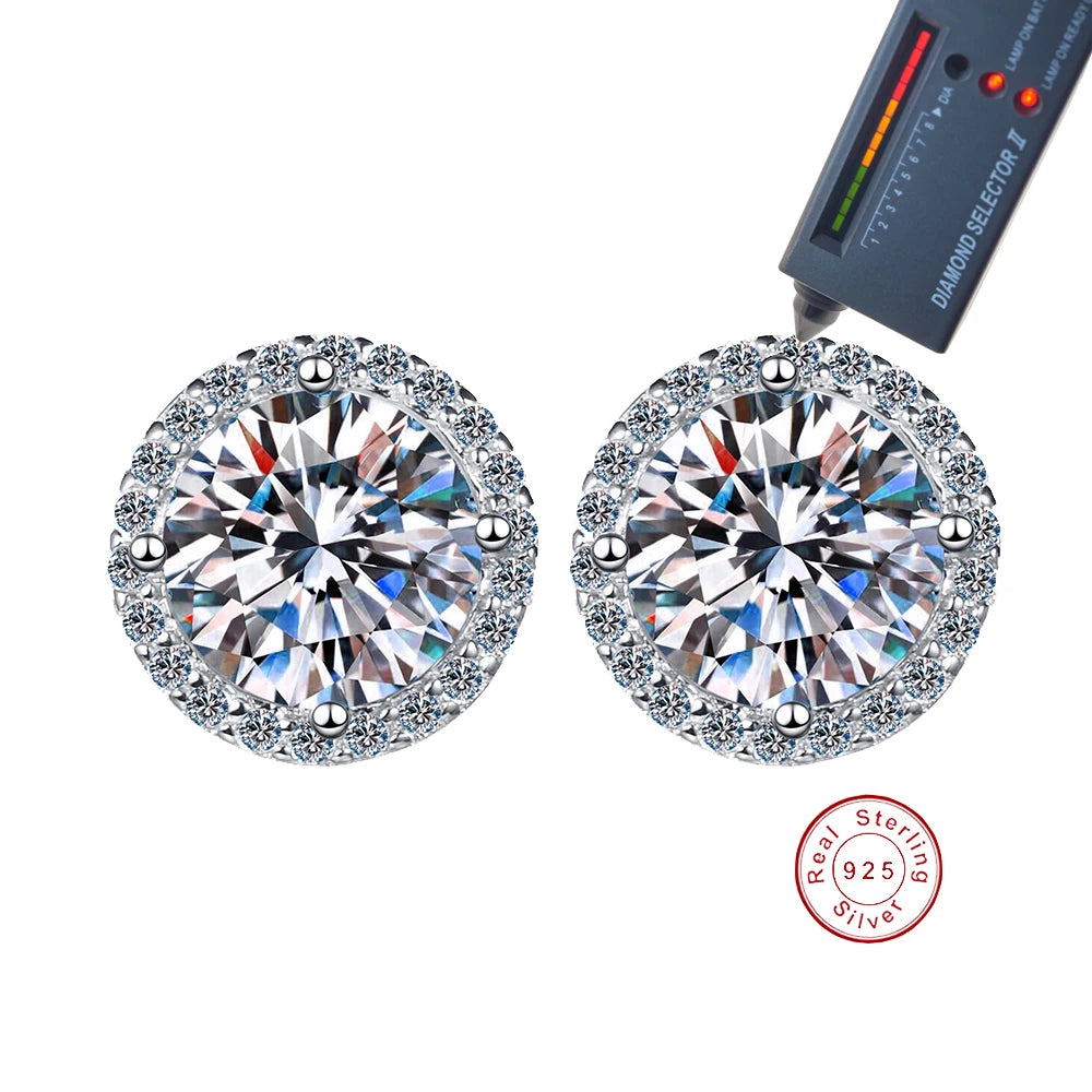 Cbtb Fashion Whole Circle D Color Real Moissanite Earrings Sterling Silver 925 Jewelry Wedding Gift Wholesale