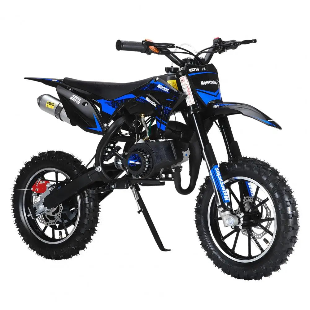 Gas Bike For Kids, Mini Dirt Bike, 49CC 2-Stroke Gas Powered Motorcycle, Shock Absorption Pocket Motorbike, Up to 25 Mph
