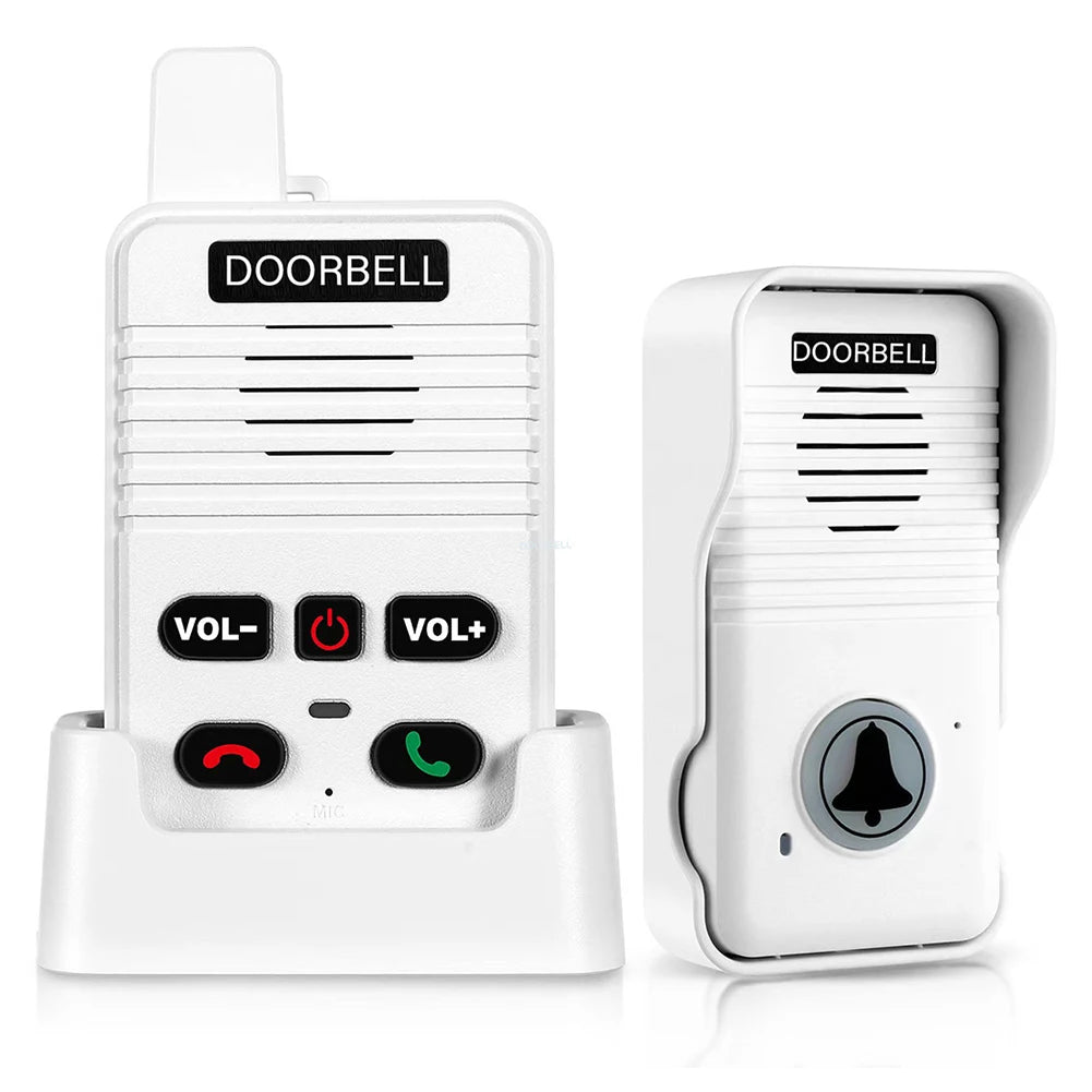 Wireless Voice Duplex Intercom Doorbell 500M Apartment Room Intercom with Rechargeable Battery for House Home Factory Office