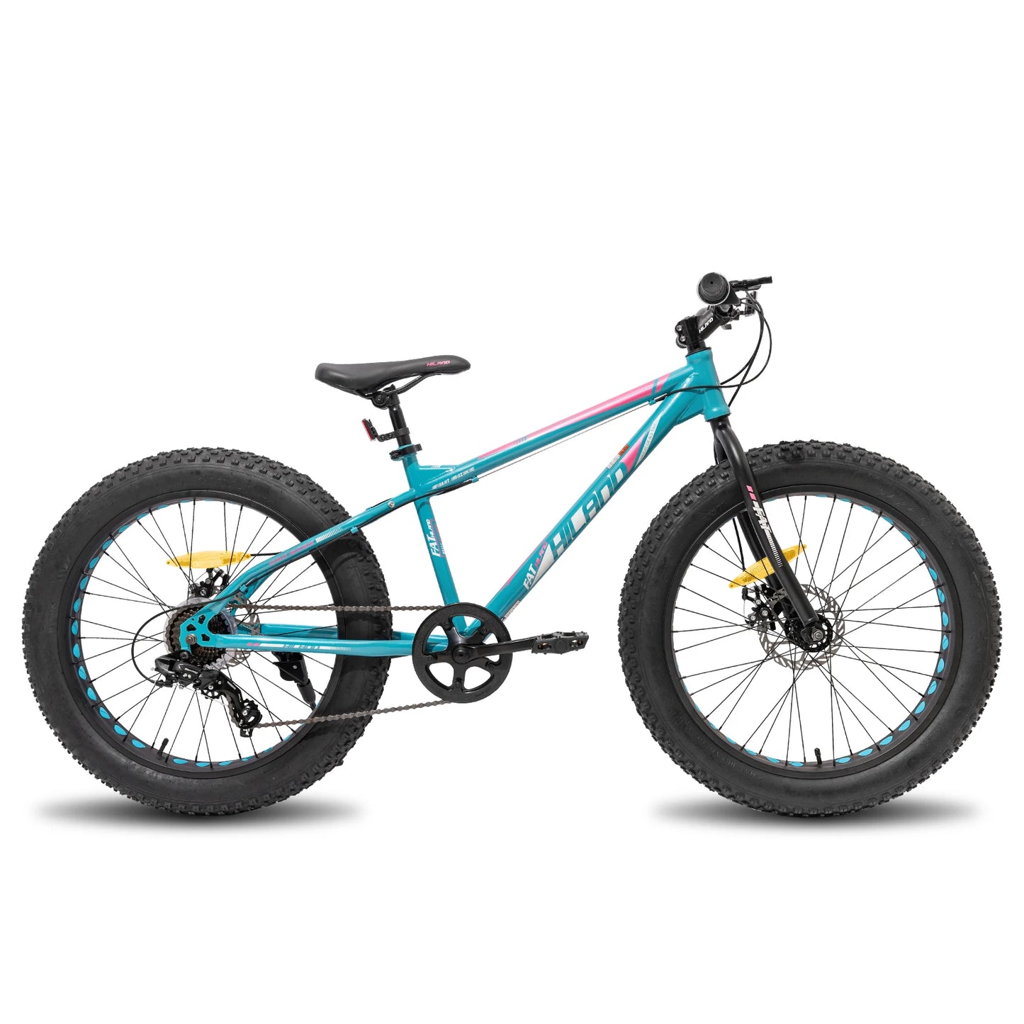 Hiland 20 Inch Kids' Bicycles Fat Tire Mountain Bike for Age 5 + Years, Shimano 7-Speed, Dual-Disc Brake,Kids BeachBicycle