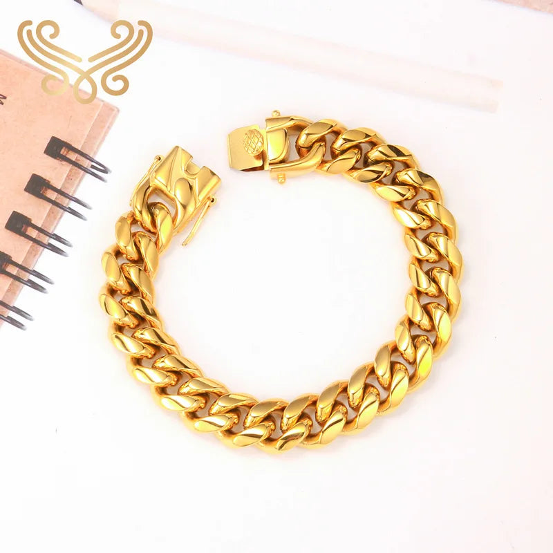 6mm-22mm wide 316L Stainless Steel Cuban Miami Chains Necklaces Big Heavy Round Link Chain for Men Hip Hop Rock jewelry