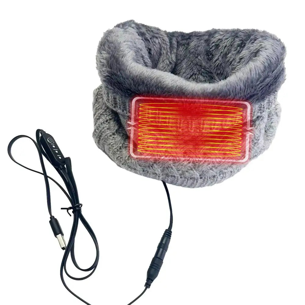 Winter Electric Heated Scarf Neck Wrap USB Rechargeable Neck Warmer 3 Speed Adjustable Heating Scarf For Cycling Skiing Camping