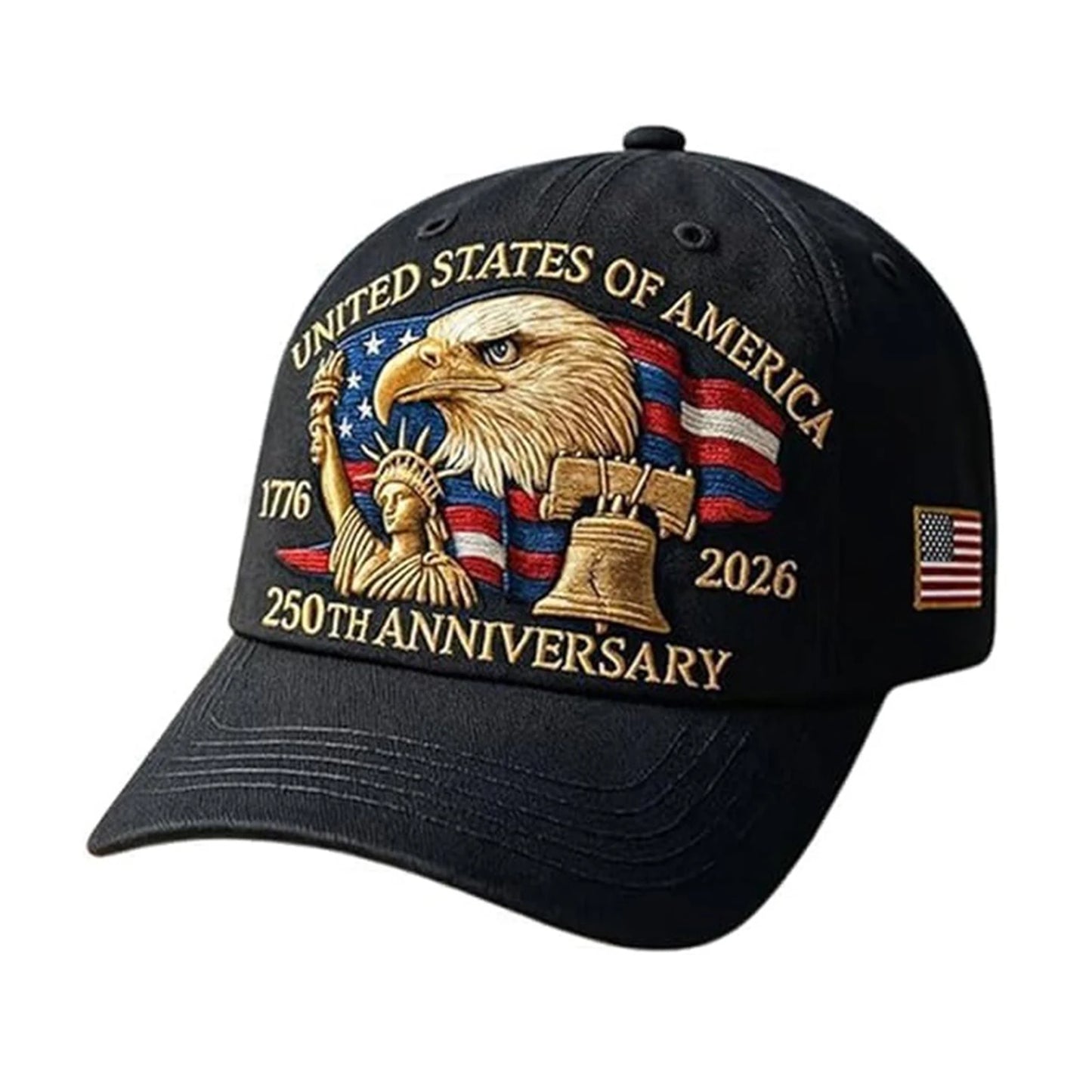 US 250th Anniversary Tribute Hat Adjustable Retro Washed Patriotic Cap Patriotic Baseball Cap for Men & Women