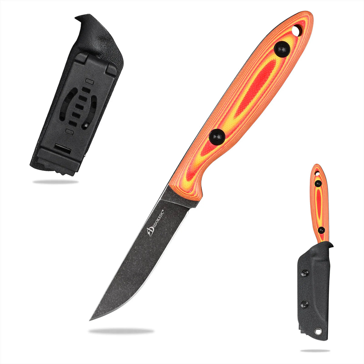 High Hardness SDOKEDC DC53 Steel Multifunctional EDC Cutter, Wear Resistant Micarta Handle for Outdoor Camping Fishing Travel