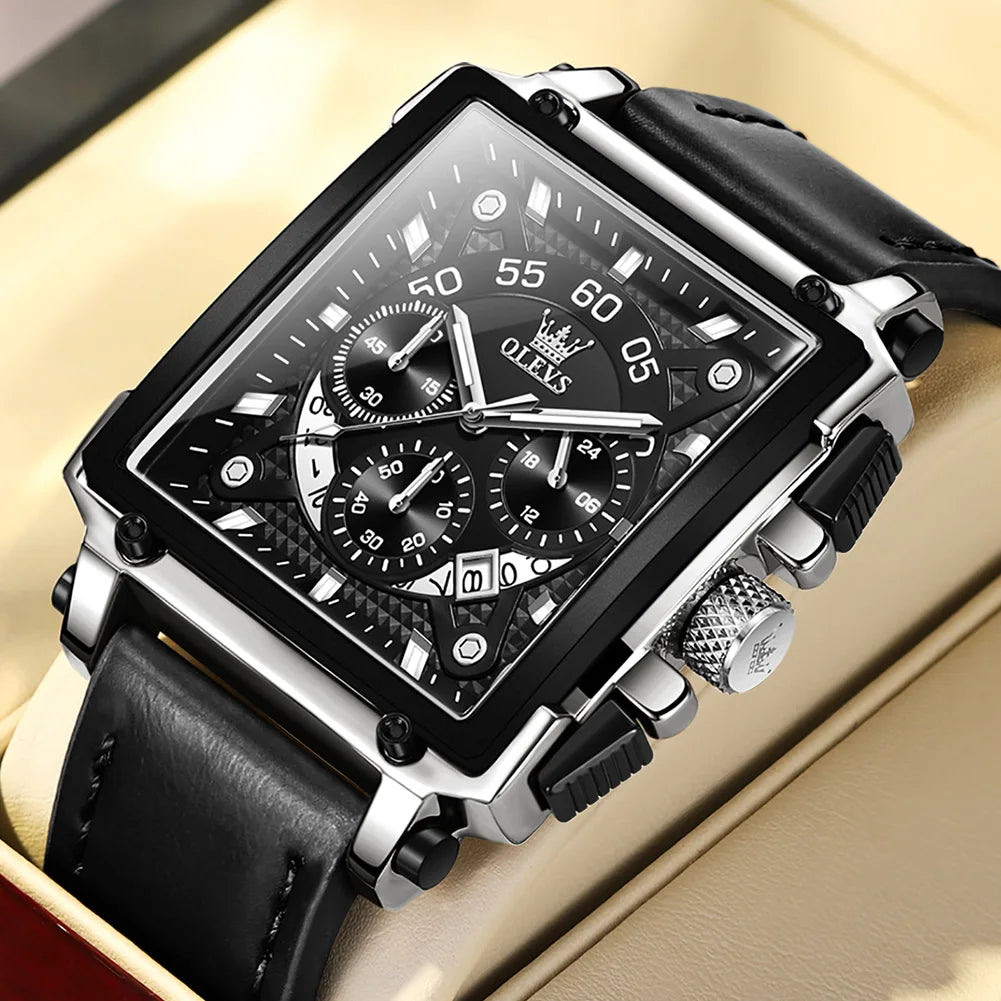 OLEVS Luxury Men Watch Waterproof Square Watch for Men Luminous Top Brand Quartz Wristwatch Fashion watch man luxury original
