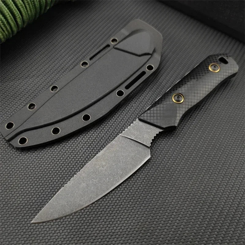 Orange Blade EDC Outdoor 15600 Fixed Blade Knife D2 Blade Stonewashed Camping Equipment Straight Knife with Santoprene Sheath