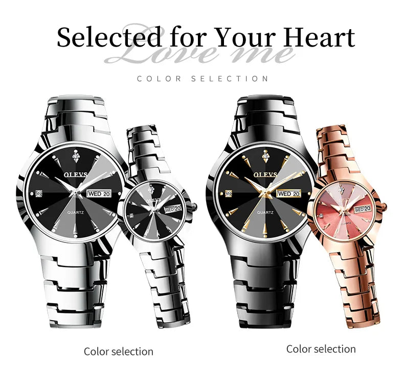 OLEVS Women Watch Quartz Rhombus Mirror Original Quartz Watch for Women Waterproof Luminous Stainless Steel Wristwatch Date Week