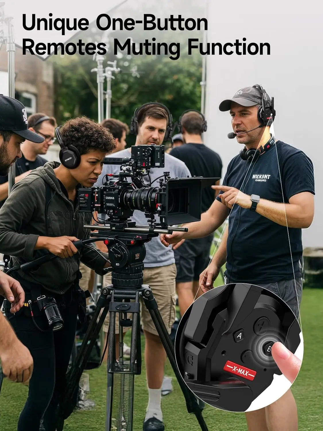 SYNCO XTALK XMAX2 Wireless Intercom Headset System 2 Person Dual Ear Communication Headsets 500m/1640ft with Noise Reduction