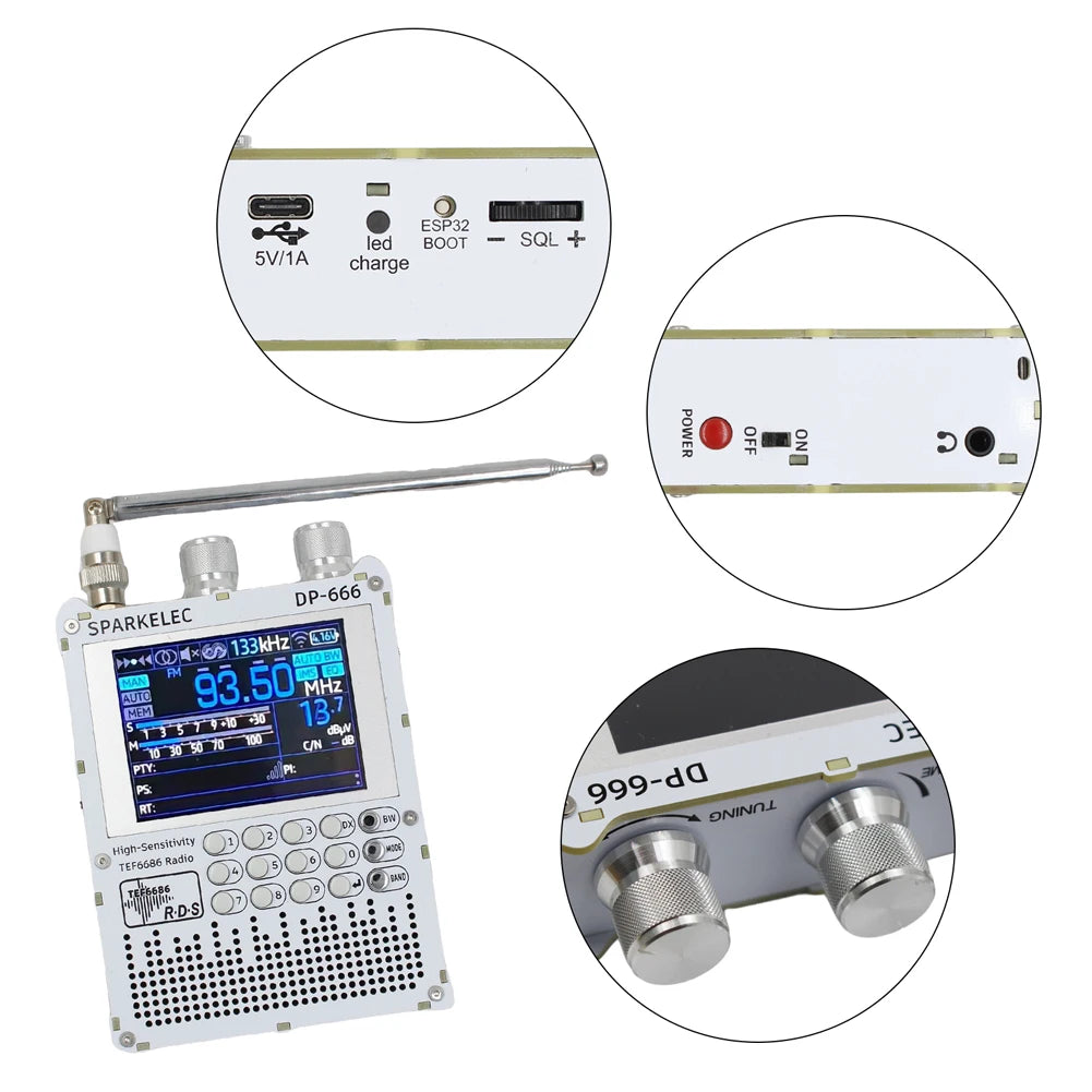 DP-666 TEF6686 Radio High Sensitivity Full Band FM AM Short Wave Radio Battery Operated Radio