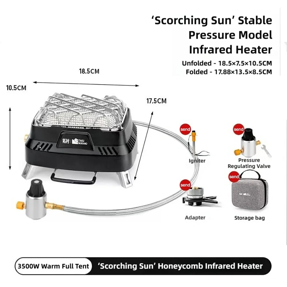 Portable Camping Heating Stove Outdoor Multifunctional Gas Range Heating Outdoor Gas Heater Travel Foot Picnic Area Winter Rain