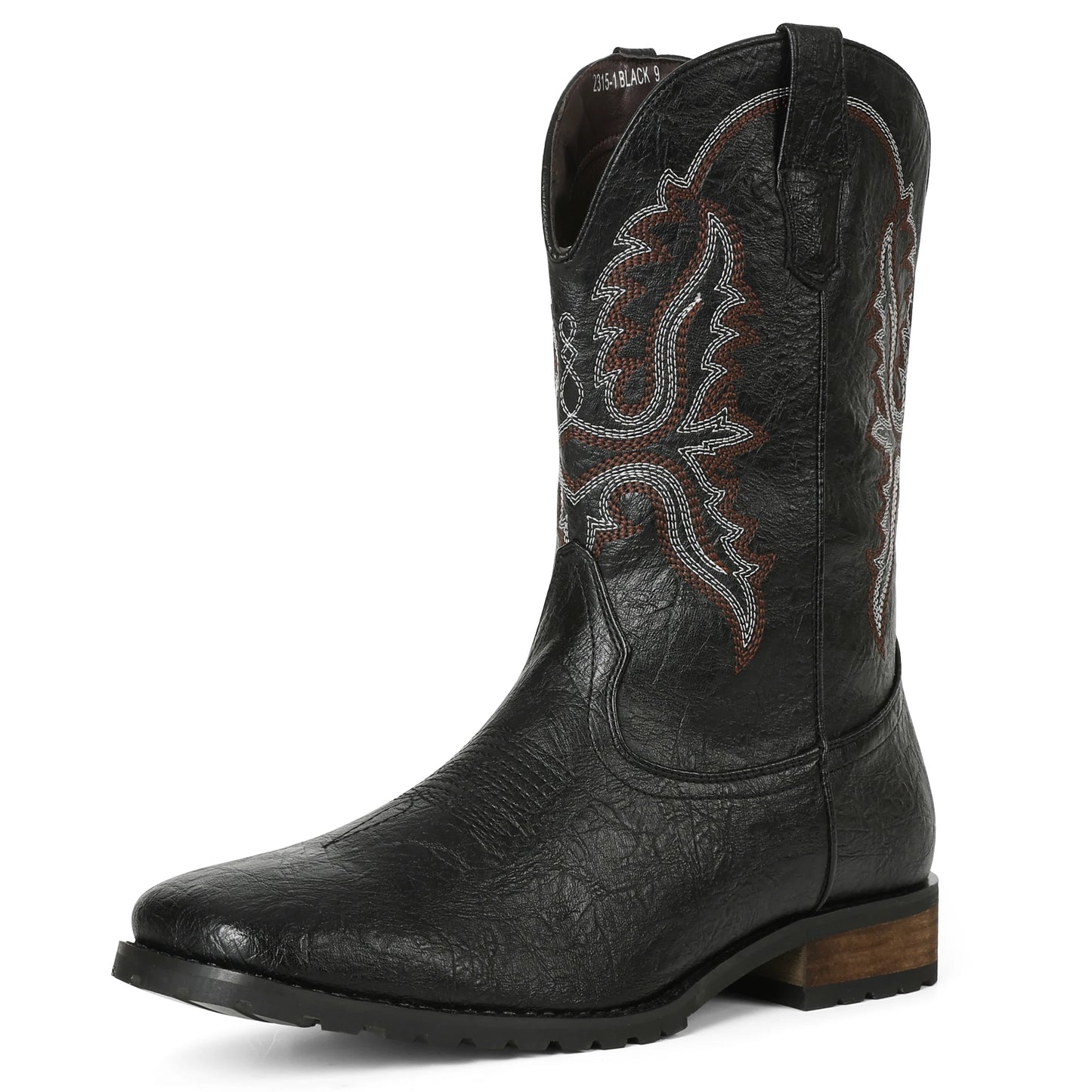 DoraTasia Plus size 12.5 New Fashion Retro Square Toe Neutral Cowboy Boots Luxury Embroidered Concise Pull-on Western Boots