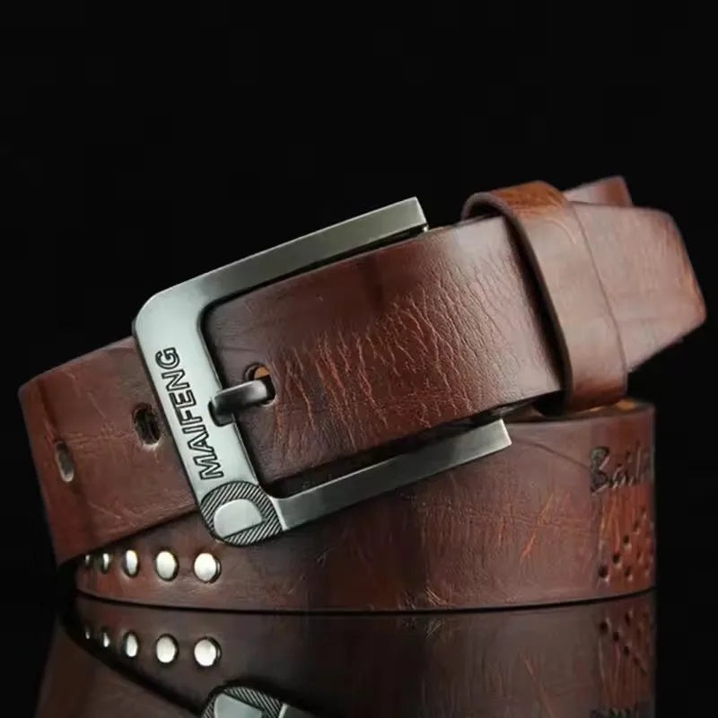 Fashion Luxury Belt For Men PU Leather Belts Metal Pin Buckle High Quality Famous Brand Designer Waist Strap Belts 110cm Length