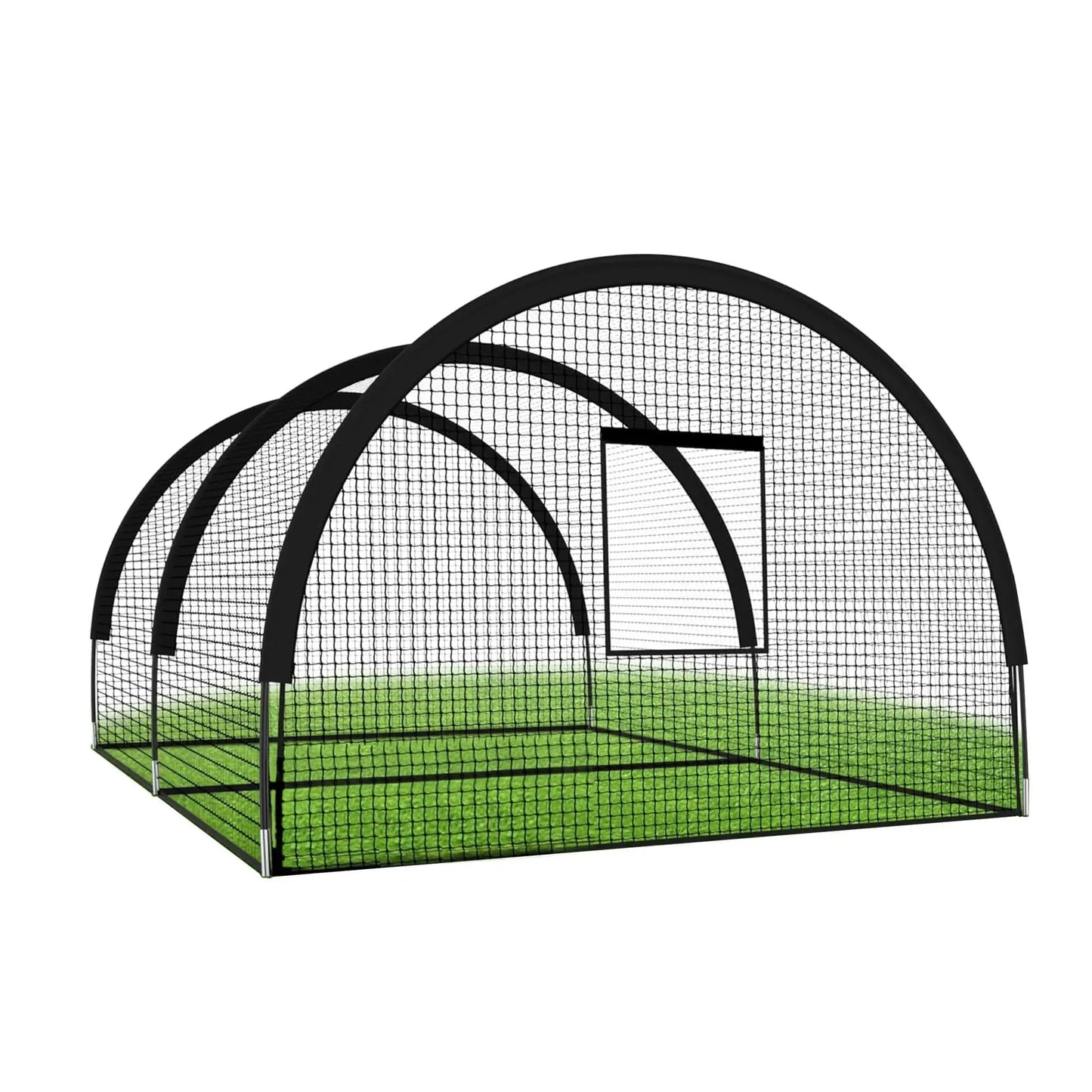 33ft Batting Cage Net with Frame, Multi-Sport Practice Cage for Baseball, Softball, and Golf, Use in Yard or Sports Field