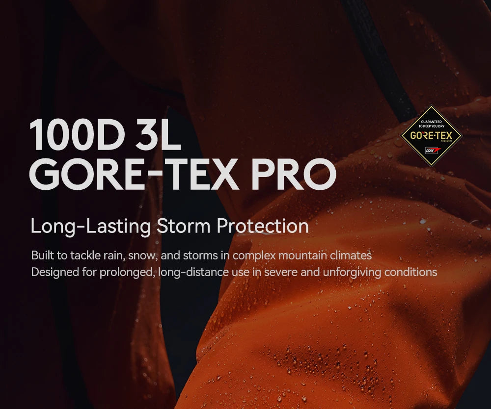 KAILAS Mont Q60 GTX PRO 100D 3L Rainstorm Waterproof Hooded Outdoor Professional Mountaineering HardShell JacketS KG2441146