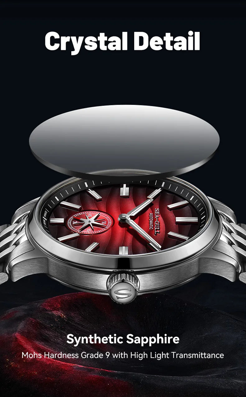 Seagull 2025 New Natural Series Men Watch Automatic Mechanical Watch Polaris Sub Dial Luminous Luxury Dress Men Wristwatch 6180