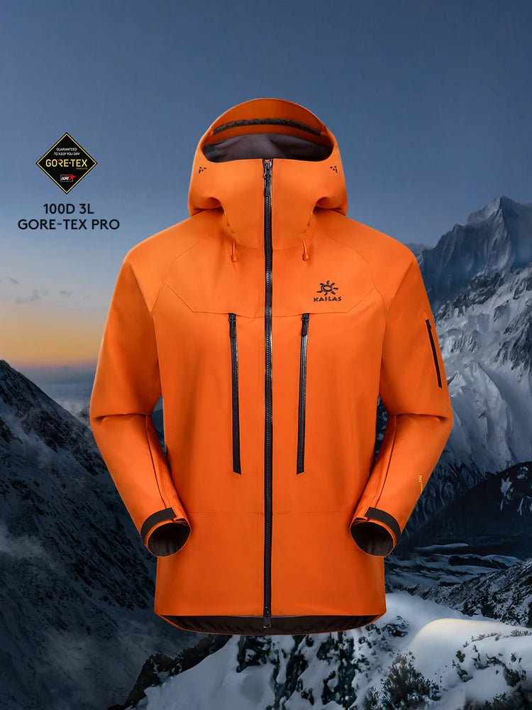 KAILAS Mont Q60 GTX PRO 100D 3L Rainstorm Waterproof Hooded Outdoor Professional Mountaineering HardShell JacketS KG2441146