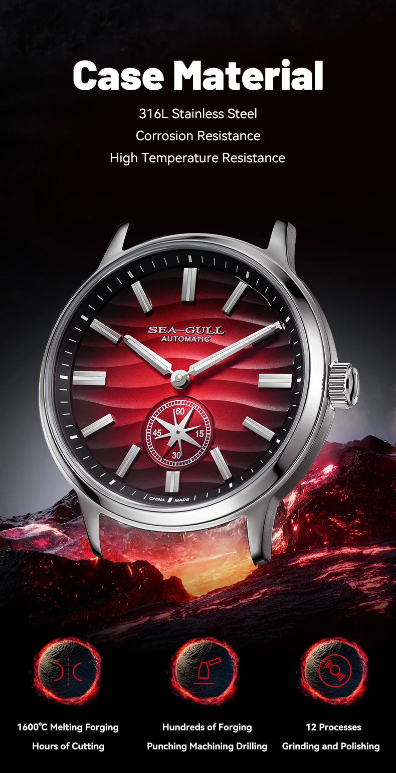 Seagull 2025 New Natural Series Men Watch Automatic Mechanical Watch Polaris Sub Dial Luminous Luxury Dress Men Wristwatch 6180