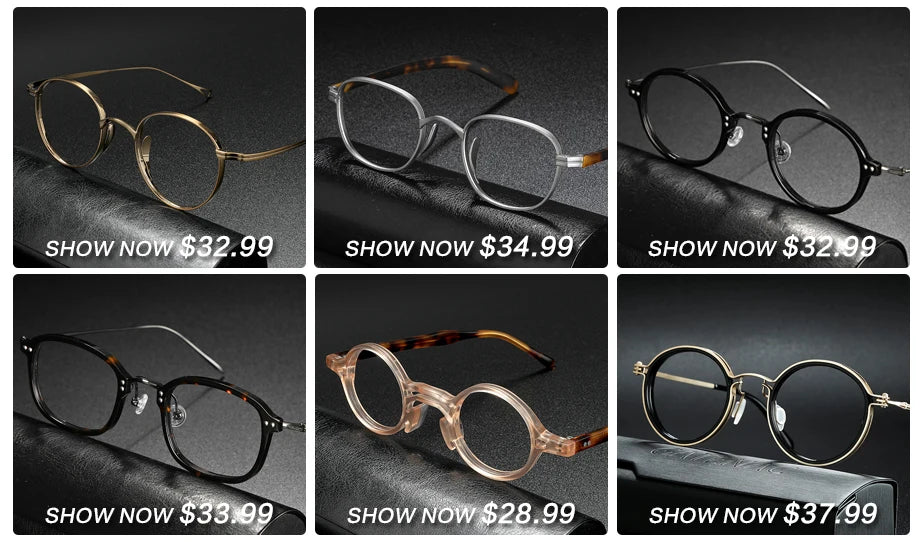 Vintage 2 In 1 Magnet Clip Pure Titanium Eyeglasses Frame Men Square Polarized Glasses Frame Women Designer Luxury Brand Eyewear