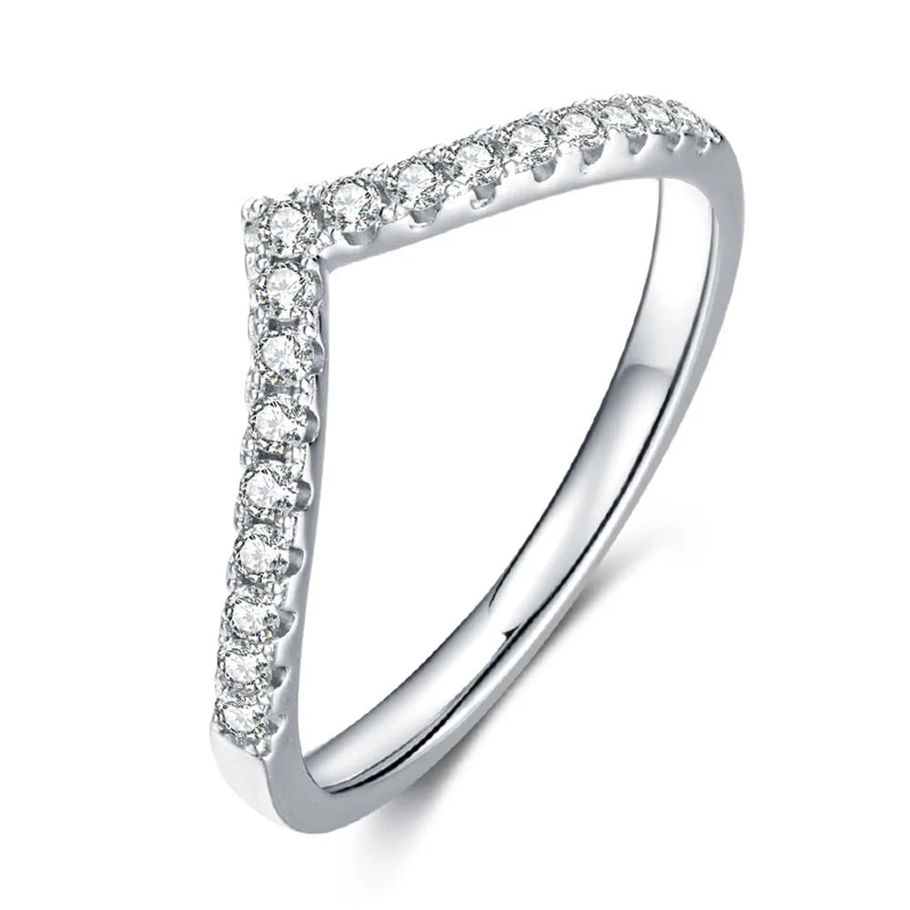 Cbtb Exquisite Round Half Circle Moissanite Sterling Silver 925 Ring Luxury Engagement Jewelry Wholesale