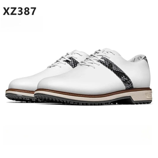 PGM Men's Genuine Leather Golf Shoes with Top Layer Cowhide Snake Skin Soft Pigskin Inside Outdoor Shoes Sneakers XZ387