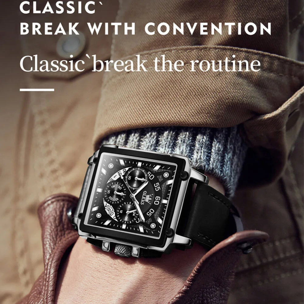 OLEVS Luxury Men Watch Waterproof Square Watch for Men Luminous Top Brand Quartz Wristwatch Fashion watch man luxury original