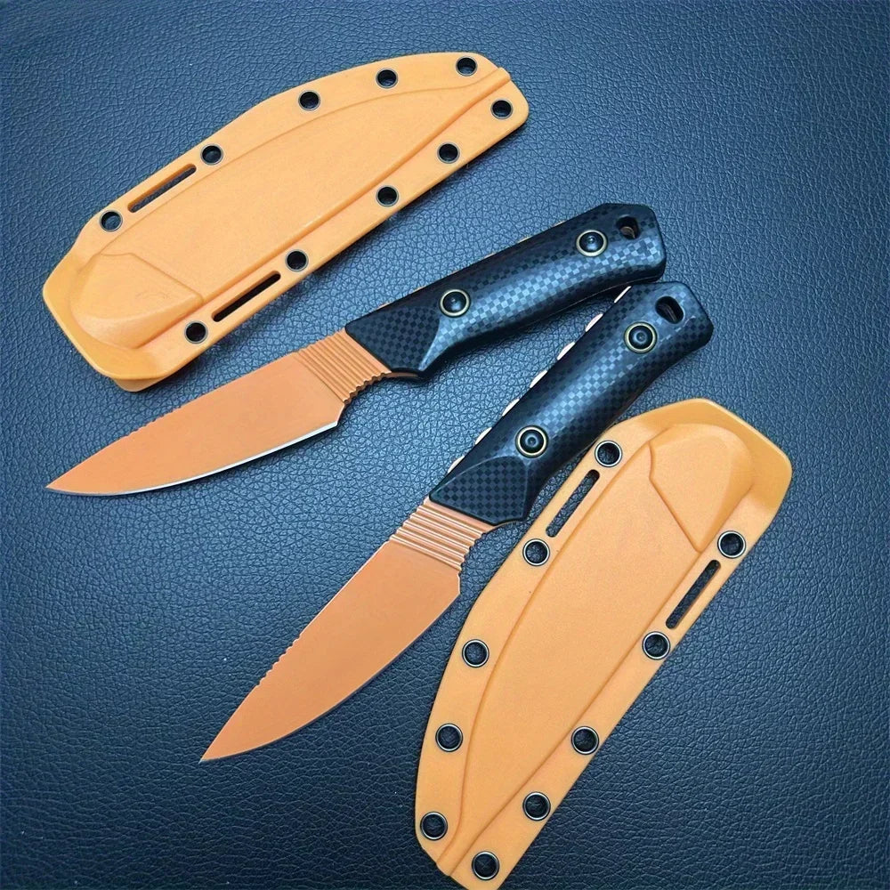 Orange Blade EDC Outdoor 15600 Fixed Blade Knife D2 Blade Stonewashed Camping Equipment Straight Knife with Santoprene Sheath