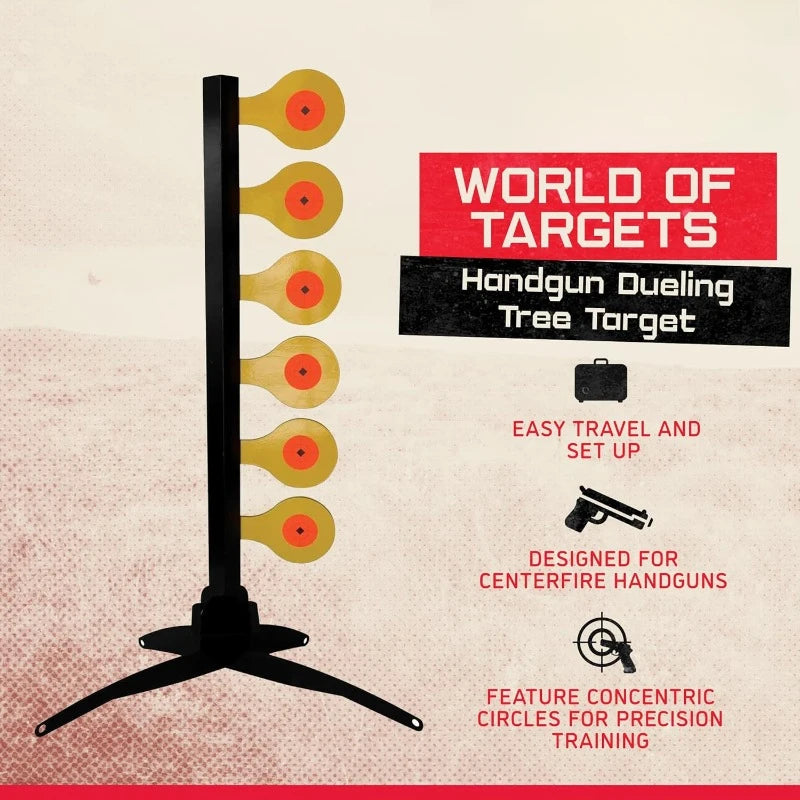 Handgun Dueling Tree Target with AR500 Steel Paddles, World of Targets