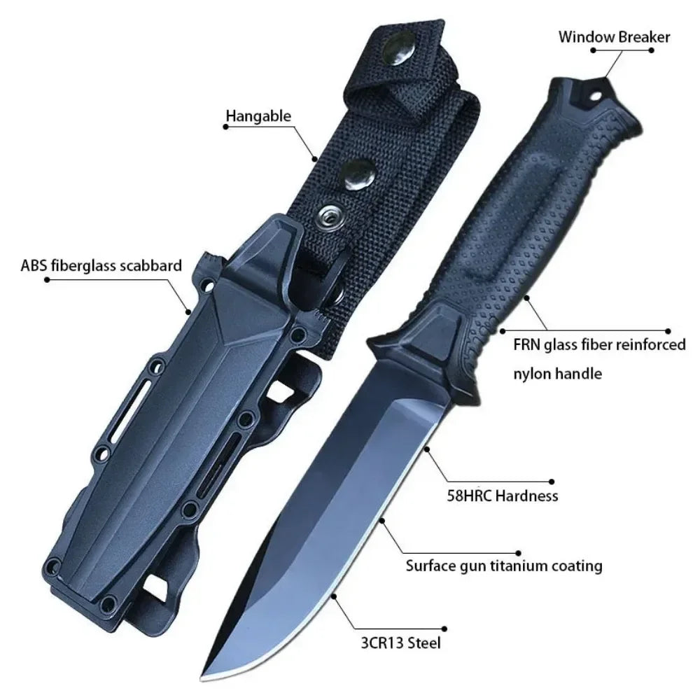 2025 New Generation Outdoor Stainless Steel Knife Portable Steel Military Tactical Knife Rock Climbing Rescue Emergency Tool