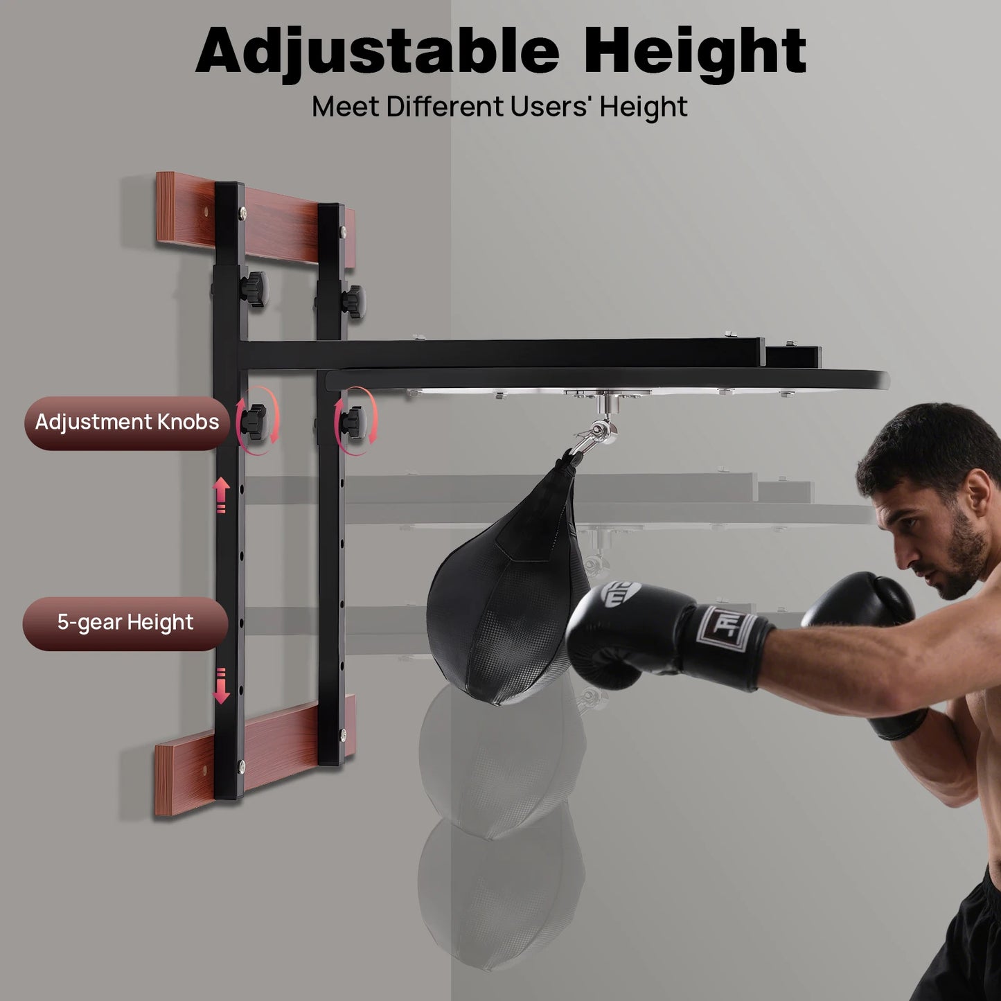 Heavy Duty Adjustable Speed Bag Platform Kit,Professional Wall Mounted Punching Ball Speed Bag Kit for Boxing Training, Exercise