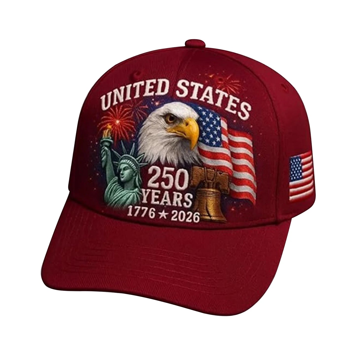 US 250th Anniversary Tribute Hat Adjustable Retro Washed Patriotic Cap Patriotic Baseball Cap for Men & Women