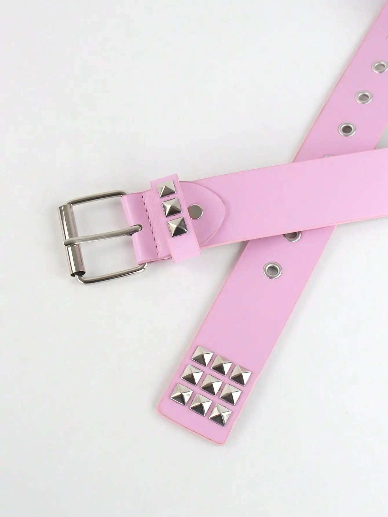 Solid Color Punk Rhinestone Studded Leather Belt, Suitable For Teens, Casual Outdoor, Athletic, Vacations, Graduation Gifts, Birthday, Daily Wear