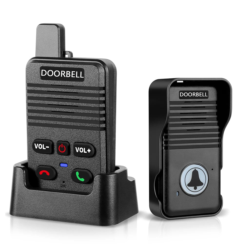 Wireless Voice Duplex Intercom Doorbell 500M Apartment Room Intercom with Rechargeable Battery for House Home Factory Office