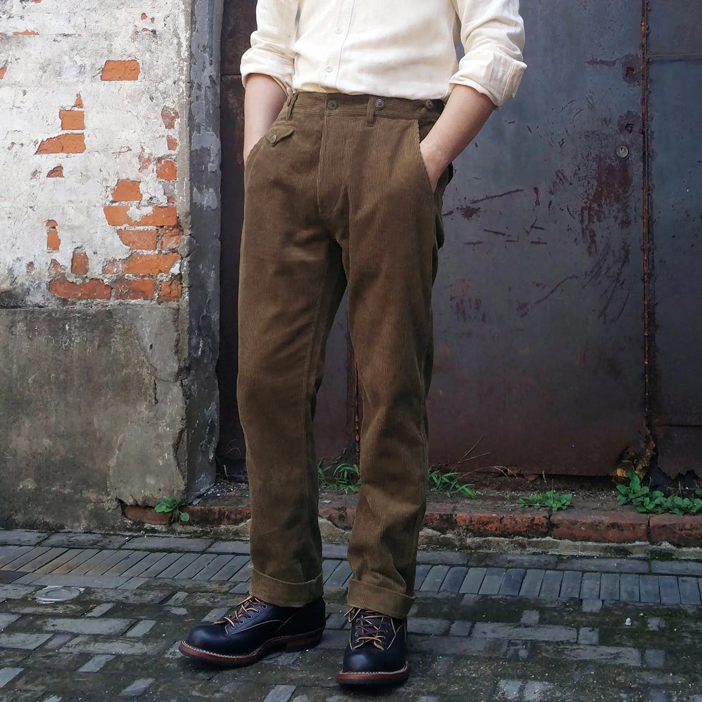 Brown Corduroy Pants For Men Spring Autumn Men'S Outdoor Casual Pant High Quality 2025 New Street Fashion Men'S Work Pants