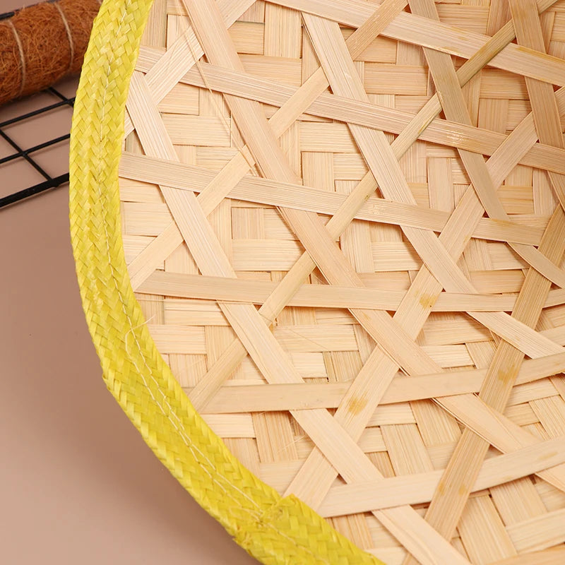 Chinese Retro Bamboo Rattan Fisherman Hat Handmade Weave Straw Bucket Hat Tourism Rain Dance Props Cone Fishing Sunshade Hat