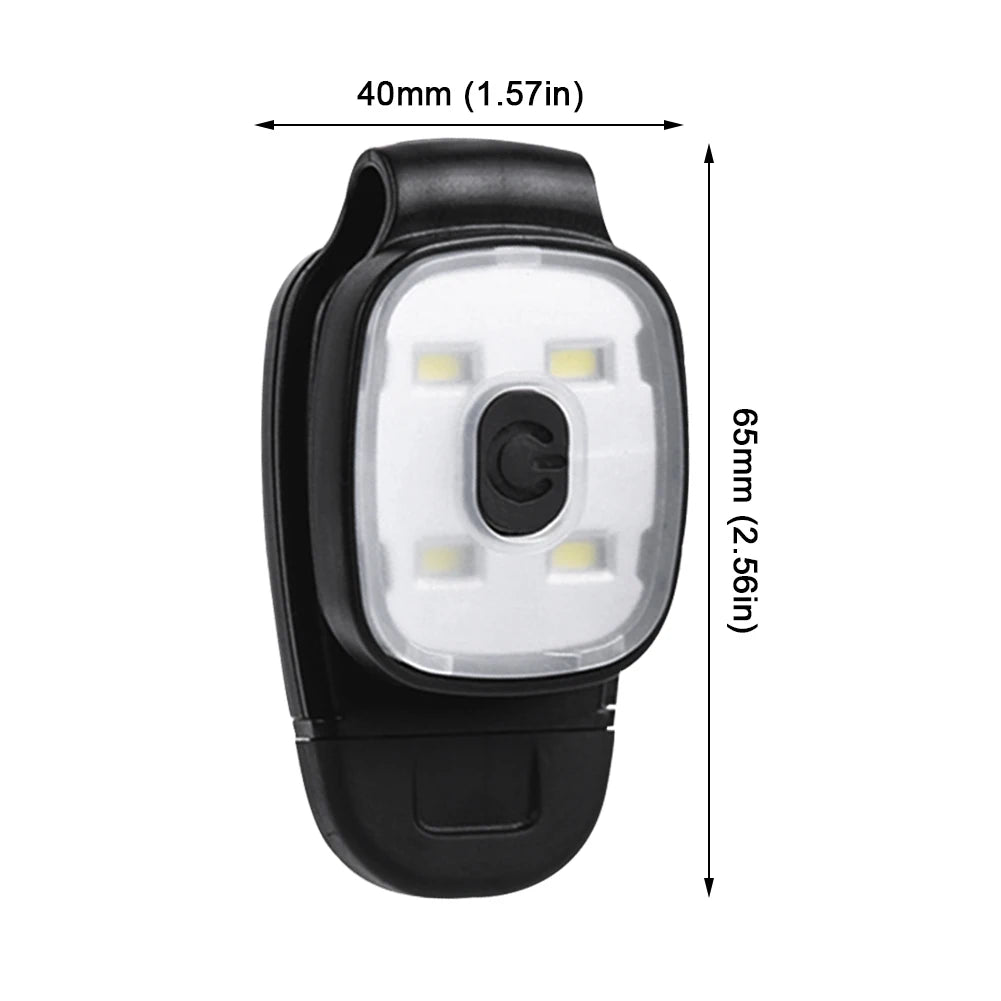 2-10PCS LED Clip Flashlight USB Charging LED Running Lights Multifunction Lightweight Warning Lights for Night Walking Fishing