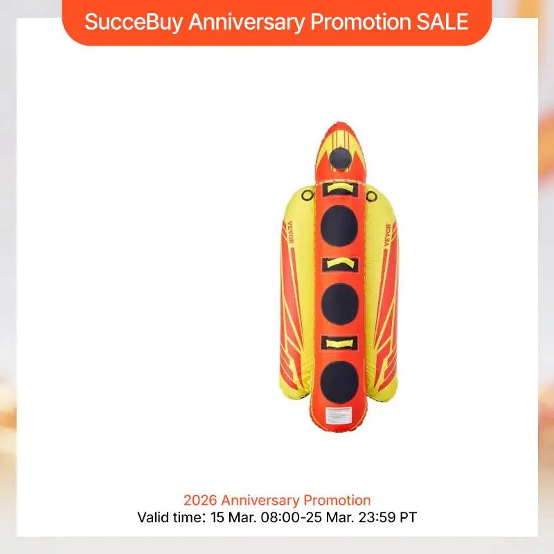 SucceBuy Towable Tubes for Boating 1-3Rider Inflatable Boat Tubes and Towables 510lbs Capacity Hot Dog Water Sport Tube for Boat