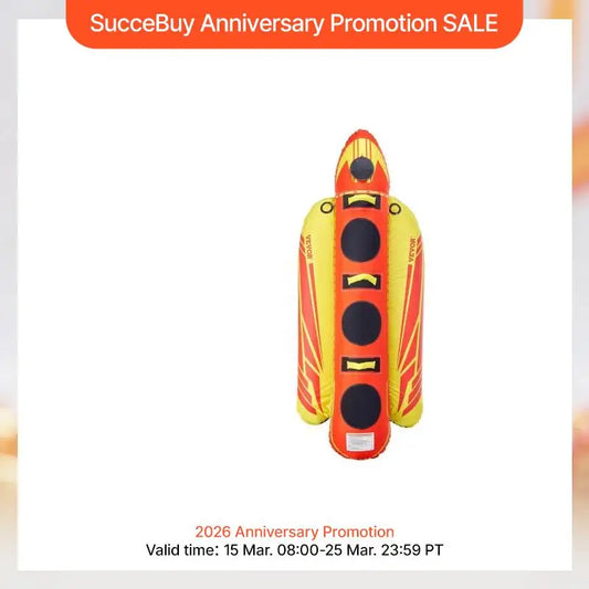SucceBuy Towable Tubes for Boating 1-3Rider Inflatable Boat Tubes and Towables 510lbs Capacity Hot Dog Water Sport Tube for Boat