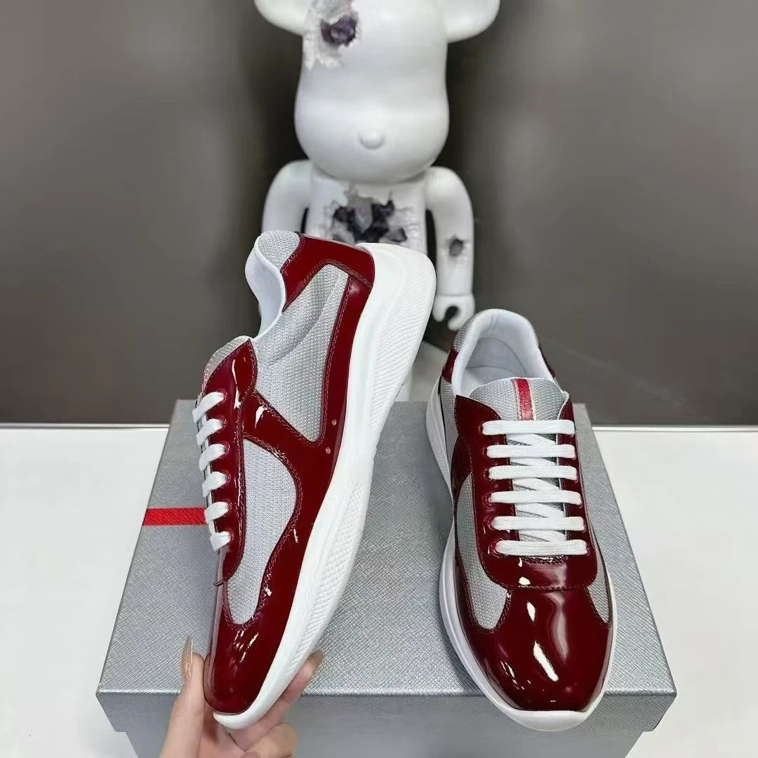 New P-style breathable casual sneakers for summer, high-end men's shoes, fashionable mesh panel shoes, fitness shoes