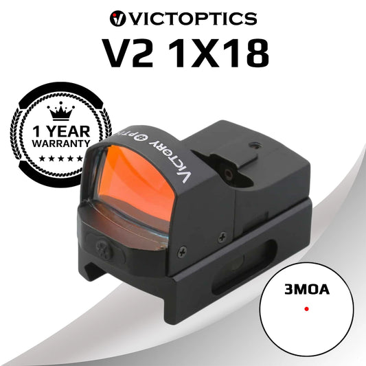 VictOptics V2 1x18 Red Dot Sight Hunting Riflescope Collimator Scope Fits Airsoft .223 5.56mm With 21mm 20mm Weaver Mount
