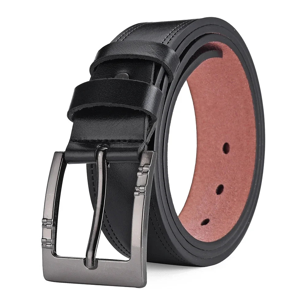 Genuine Leather For Men's High Quality Buckle Jeans Cowskin Casual Belts Business Cowboy Waistband Male Fashion Designer Leather