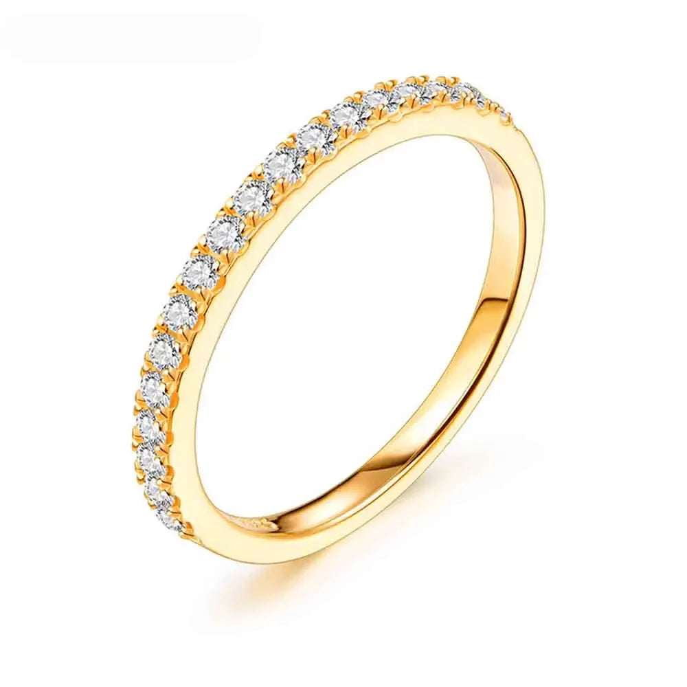 Cbtb Exquisite Round Half Circle Moissanite Sterling Silver 925 Ring Luxury Engagement Jewelry Wholesale