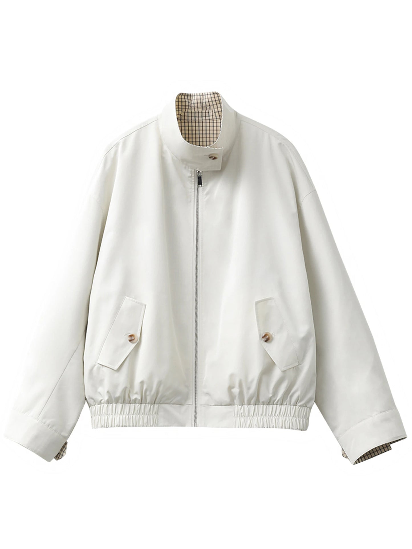 CHIC VEN Women Jackets Casual Reversible Stand Up Collar Workwear Female Coat Spring Autumn 2026 Woman Ourterwear