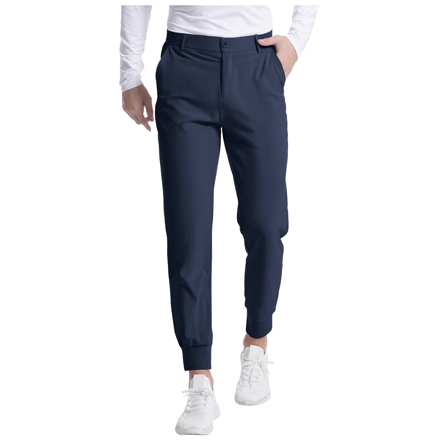 Mens Dress Pants Golf Stretch Pants Slim Fit Quick Dry Golf Joggers Pants Work Casual Long Pants With 3 Pockets Trousers Bottoms