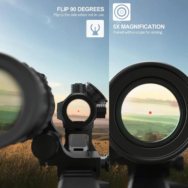 Feyachi M36 1.5X - 5X Red Dot Sight Optics Magnifier with Flip to Side Mount