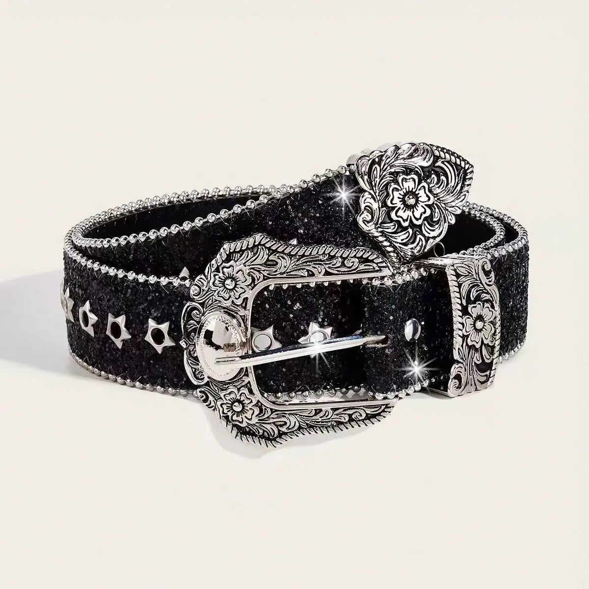 Y2K Western Style Thick Waist Belt For Women, Decorated With Dopamine Stars And Eye Patterns, Suitable For Daily Wear, Parties, Summer And School