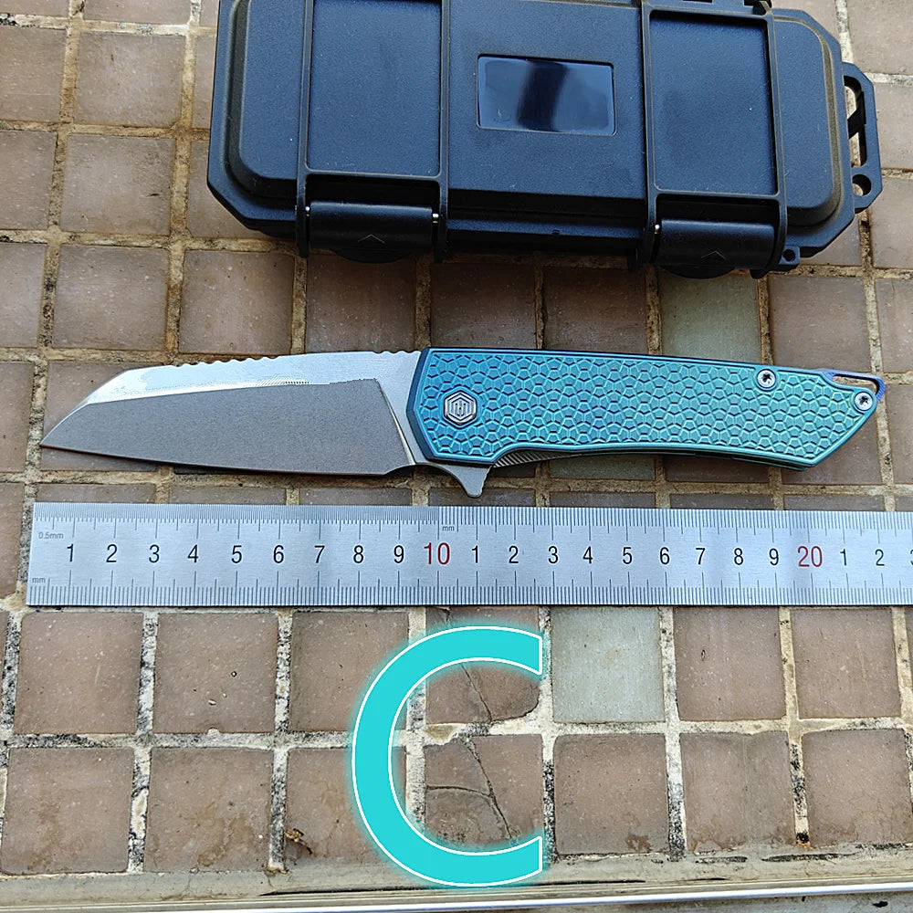 JUFULE Mojave Titanium Handle Ceramic Bearings Kitchenware Pocket EDC Tool Fish Hunting Hike Camping 154CM Outdoor Folding Knife