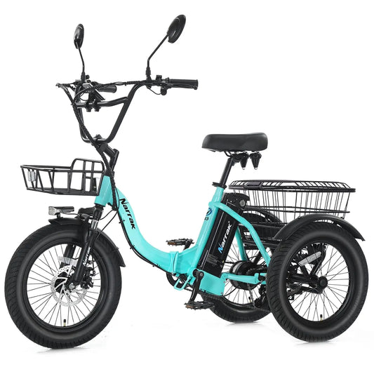 Electric Tricycle for Adults,Fat Tire Folding Electric Trike,3 Wheels Electric Bicycle Bikes, Peak 700W Step-Thru, Customized