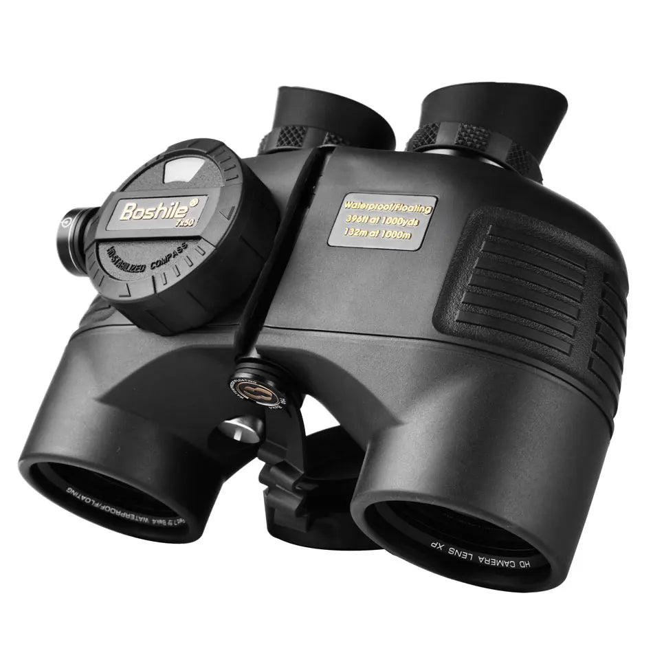Boshile 7x50 Binoculars Powerful Marine Telescope With Compass Rangefinder Waterproof BAK4 Prism FMC Lens For Navigation Hunting