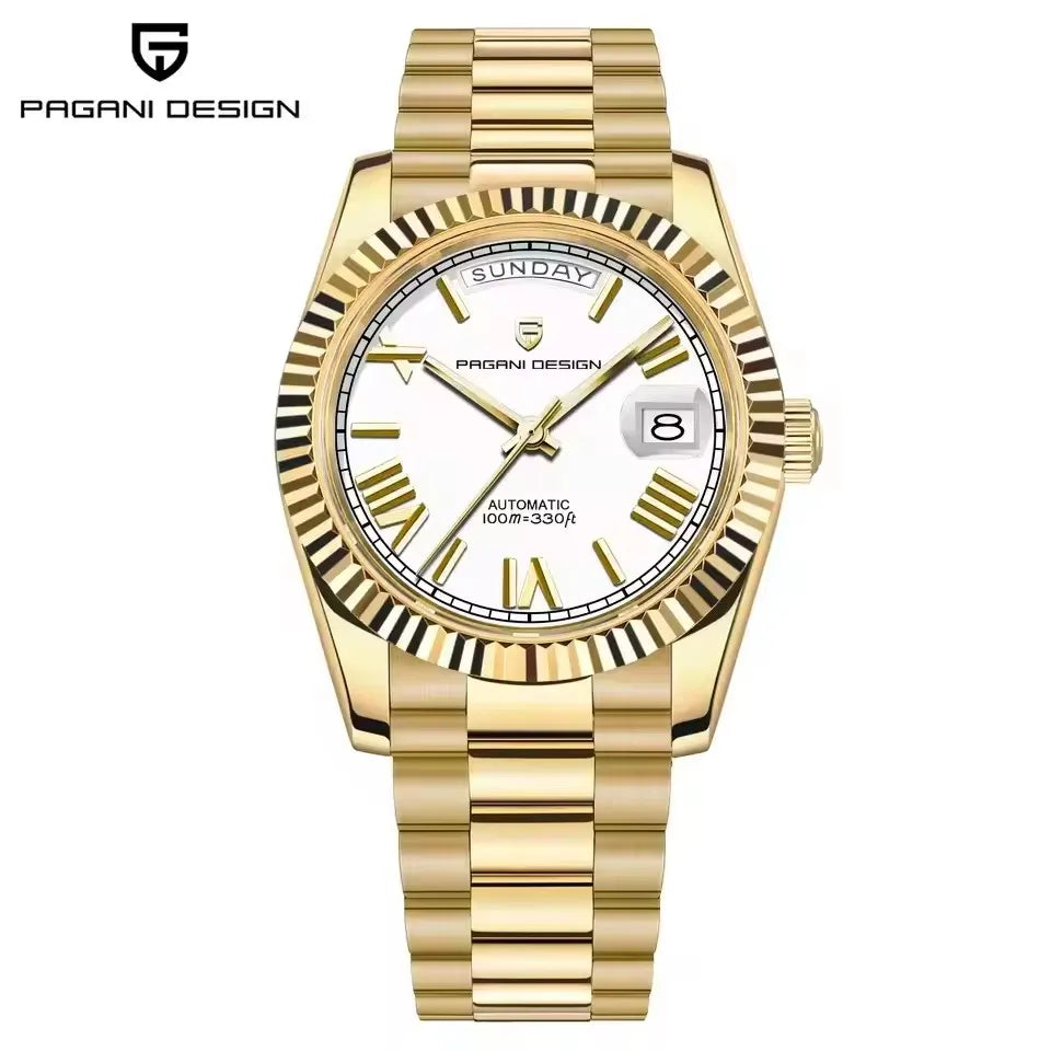 PAGANI DESIGN New Week Calendar Type Man watch ST16 Movt Waterproof Mechanical Watch 316L All Steel Luxury Luminous Men watch