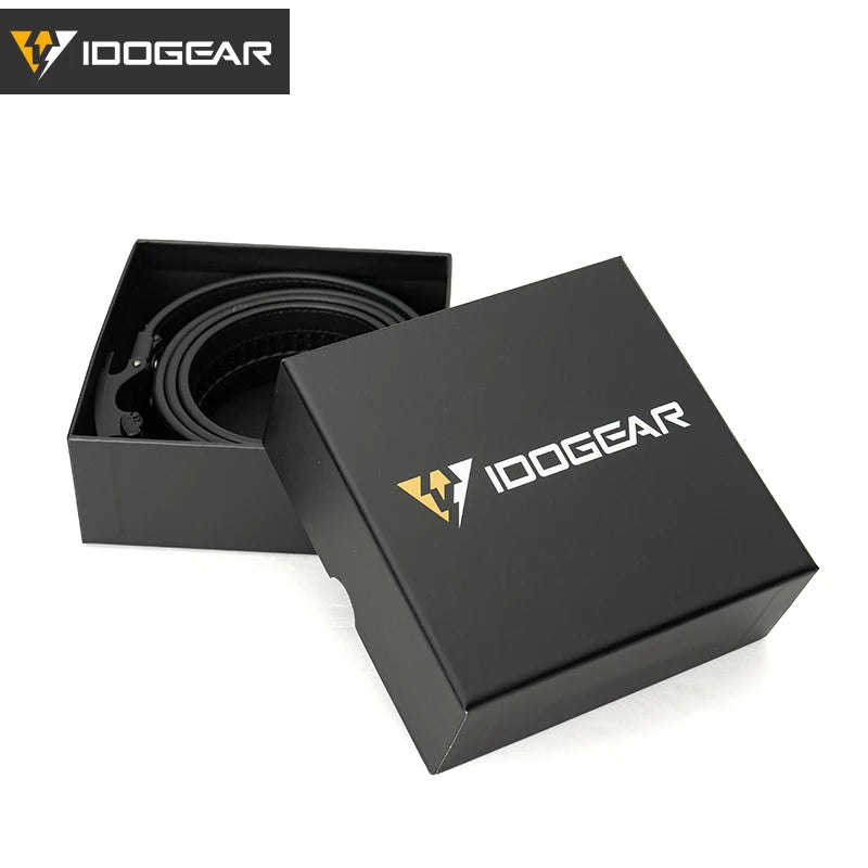 IDOGEAR 1.5" Leather Ratchet Belt for Men Adjustable Hole-free Belt For Dress Casual in Gift Box 3435